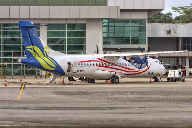 ATR ATR-72 (9M-MWC) - MAS Wings is a Kota Kinabalu, Sabah, based regional airline operating in East Malaysia. Founded in 2007, the airline operates a fleet of 11 ATR-72-200 aircraft. This aircraft (9M-MWC) is seen wearing the "Negaraku" special livery while parked on the ramp at Kuching International Airport. Photograph: 2nd January, 2020. (See http://www.planexplorer.net/Xploregallery/displayimage.php… )