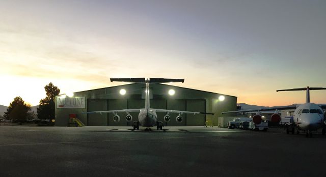 — — - Early morning at Neptune Aviation @ KMSO