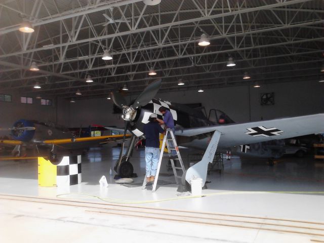 FLUG WERK Fw-190 Replica (N447FW) - Working on an Ash 82 Engine at the FIGHTER FACTORY