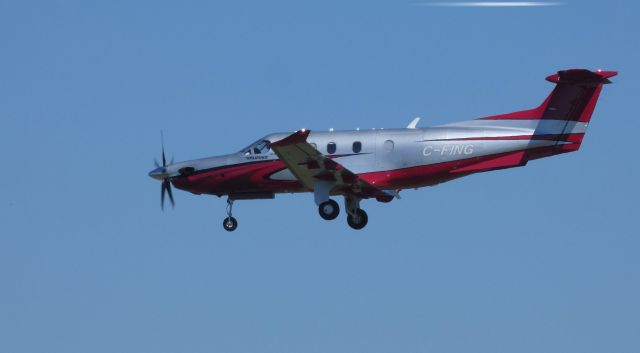 Pilatus PC-12 (C-FING) - On final is this 2018 Pilatus PC-12-47E in the Summer of 2018.