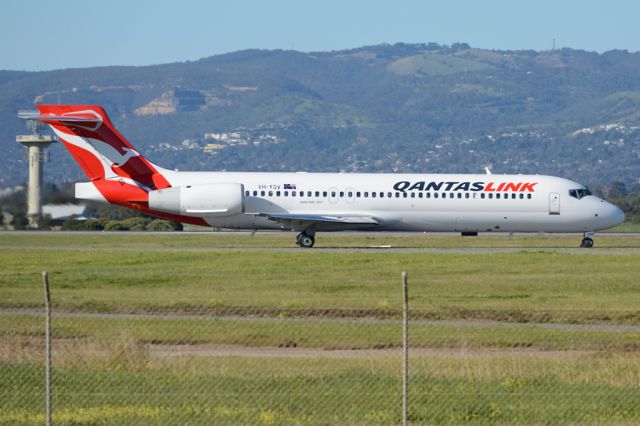 Boeing 717-200 (VH-YQV) - On taxiway heading for take-off on runway 05. Tuesday 22nd July 2014.