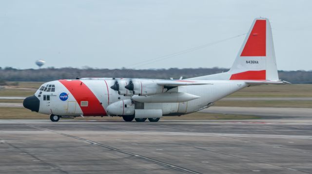 N436NA — - A NASA Wallops HC-130H taxis to the FBO at KEFD after arriving from Laguna Army Air Field