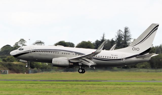 Boeing 737-700 (P4-ACC) - aviation horizons b737-74q bbj p4-acc landing at shannon from cairo 31/7/20.
