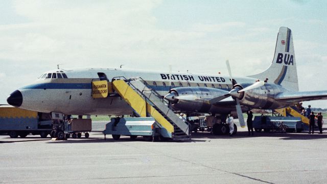 G-ANCD — - BUA Bristol 175 Britannia in 1968 at Düsseldorf (EDDL)