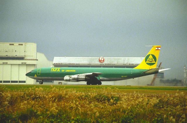 Boeing 707-300 (OD-AGY) - Departure at Narita Intl Airport Rwy34 on 1987/11/15