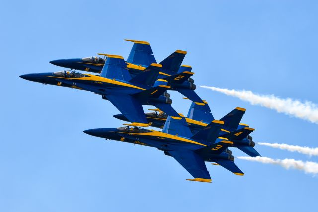 McDonnell Douglas FA-18 Hornet — - Blue Angels performing at Fargo Airsho, July 28, 2018