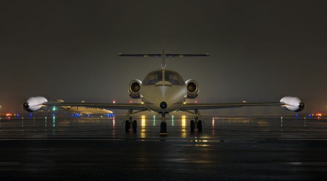 Learjet 25 (N4447P) - This photo significantly edited to remove background light & clutter, at the request of a Learjet fan.