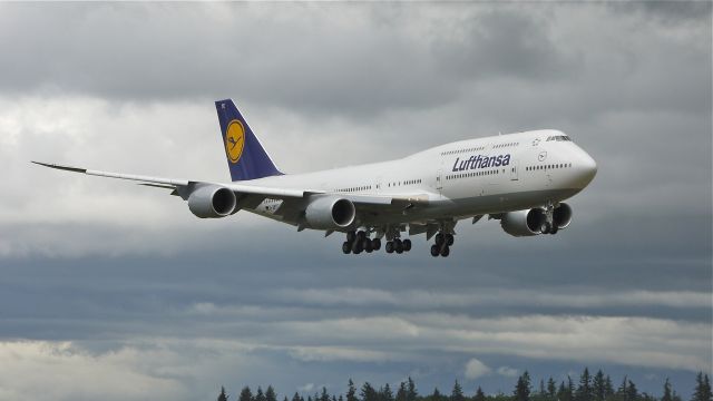 BOEING 747-8 (D-ABYC) - BOE23 on final approach to runway 16R to complete its maiden flight 6/7/12. (LN:1451 c/n 37828).