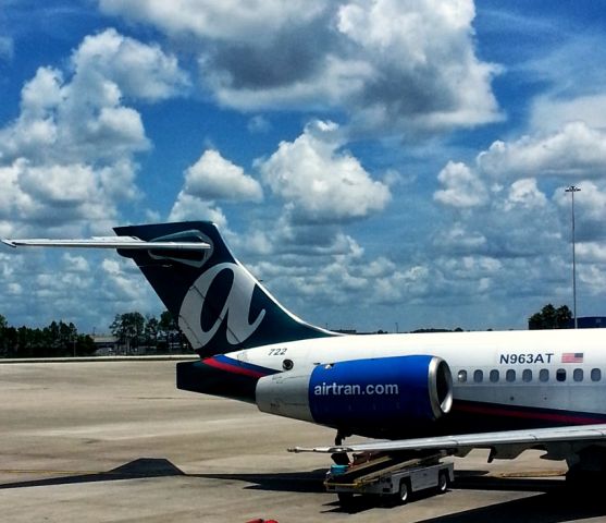 N963AT — - Airtran Airways B717-200 at Orlando International airport getting ready for departure to KMKE.