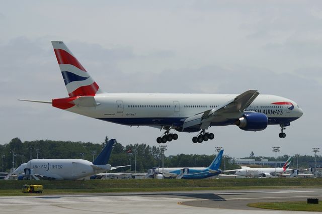 G-YMMT — - British Airways 777-200ER prepares to land at KPAE.