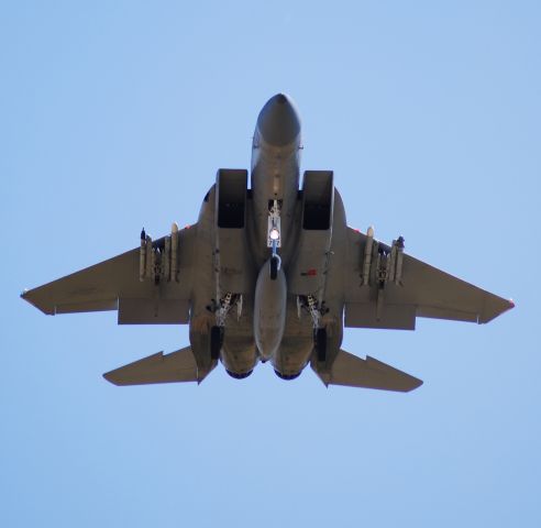 McDonnell Douglas F-15 Eagle (OANG) - Oregon Air National Guard F-15 of the 123d Fighter Squadron on final for Portland International Airport.