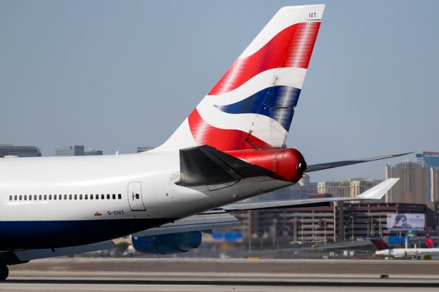 Boeing 747-400 (G-CIVT) - One of two Queens serving Sin City. This time arriving from LHR