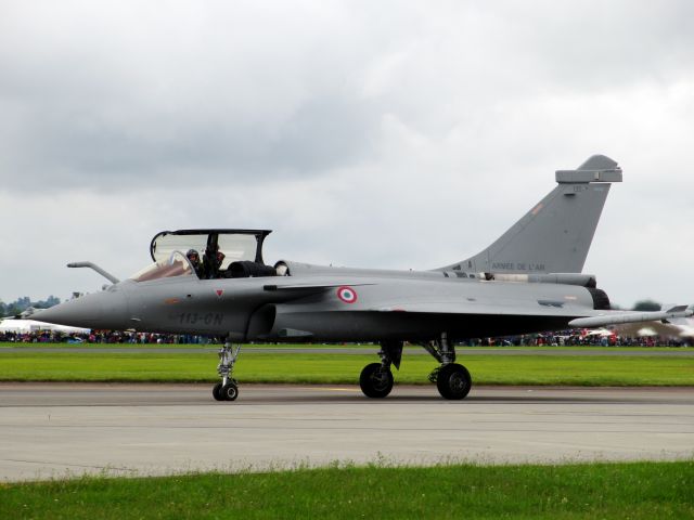 N113GN — - Rafale (French ARMEE DE L'AIR) taxiing back to stand after demonstration at RIAT 2012.