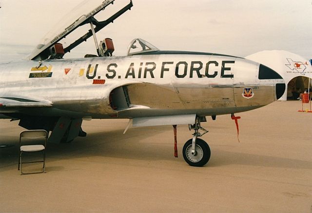 Lockheed T-33 Shooting Star (N49239) - Nose shot of a T-33 on display at an air show at KAFW