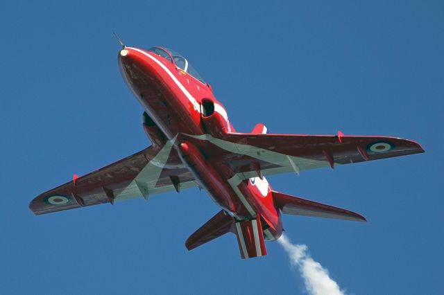 — — - Red Arrow Hawk over Jersey Channel Islands Sept 2012