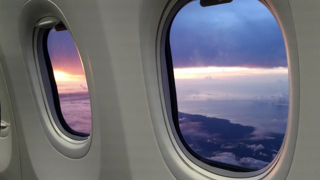 Boeing 737-700 — - Sunset with view of the caribbean coast during descent to Tocumen airport.