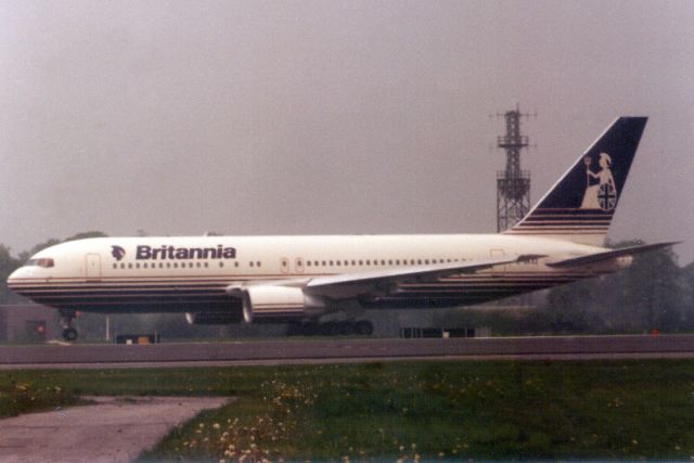 BOEING 767-200 (G-BKVZ) - Seen here in Jun-85.  With Britannia Airways from Feb-84 to Nov-94 when it became VH-RMK then N860AT.  Registration cancelled 16-May-06.  Broken up at KOPF.