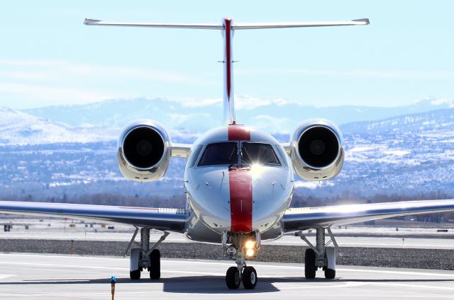 Embraer ERJ-135 (N268JX) - Turning on to the Stellar Aviation ramp after arriving from Burbank (KBUR).