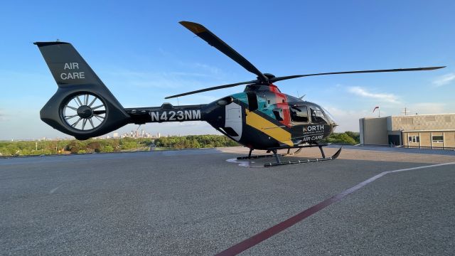 N423NM — - On top of North Memorial's Heliport looking South at DT Minneapolis, MN