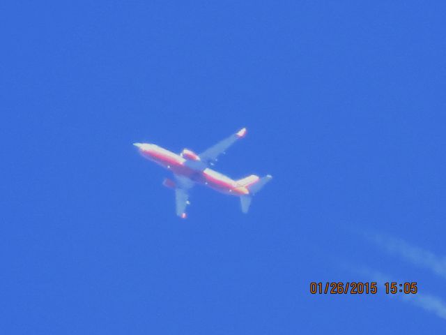 BOEING 737-300 (N617SW) - Southwest Airlines flight 603 from ATL to DEN over Southeastern Kansas at 34,000 feet.