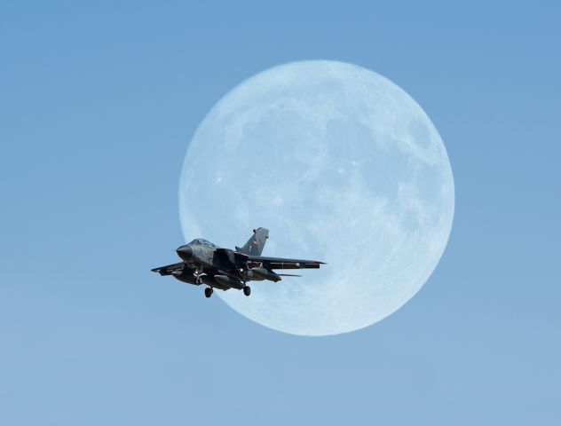 UNK — - Tornado GR1 on final passing the harvest moon.