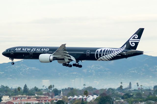 BOEING 777-300ER (ZK-OKQ) - "All Blacks" livery on arrival for 24R from Auckland to London comes this Air New Zealand flight