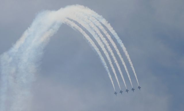 McDonnell Douglas FA-18 Hornet — - Blue Angels in formation at the Thunder over Buffalo Waterfront airshow!!!!!!