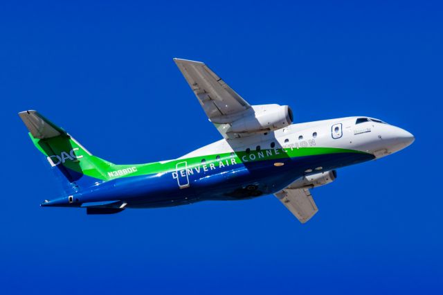 Fairchild Dornier 328JET (N398DC) - A Denver Air Connection Dornier 328 JET taking off from PHX on 2/10/23 during the Super Bowl rush. Taken with a Canon R7 and Canon EF 100-400 II L lens.