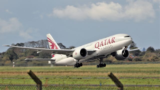 Boeing 777-200 (A7-BFC) - qatar cargo b777-fdz a7-bfc dep shannon for doha 1/10/20.