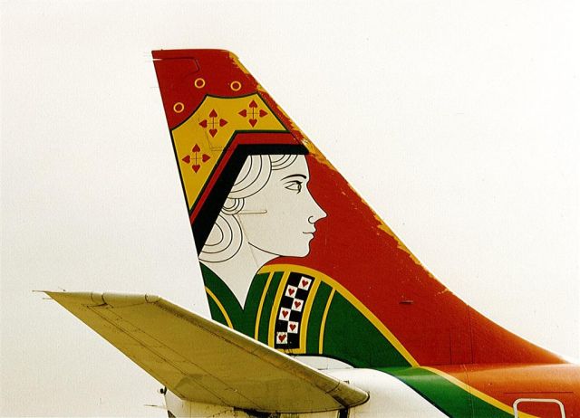 Boeing 737-200 — - love the detail and colour in this tail of this Casino Express charter,taken in CYHM Hamilton,Canada.photo taken back in 90s.Boeing 737-200 series