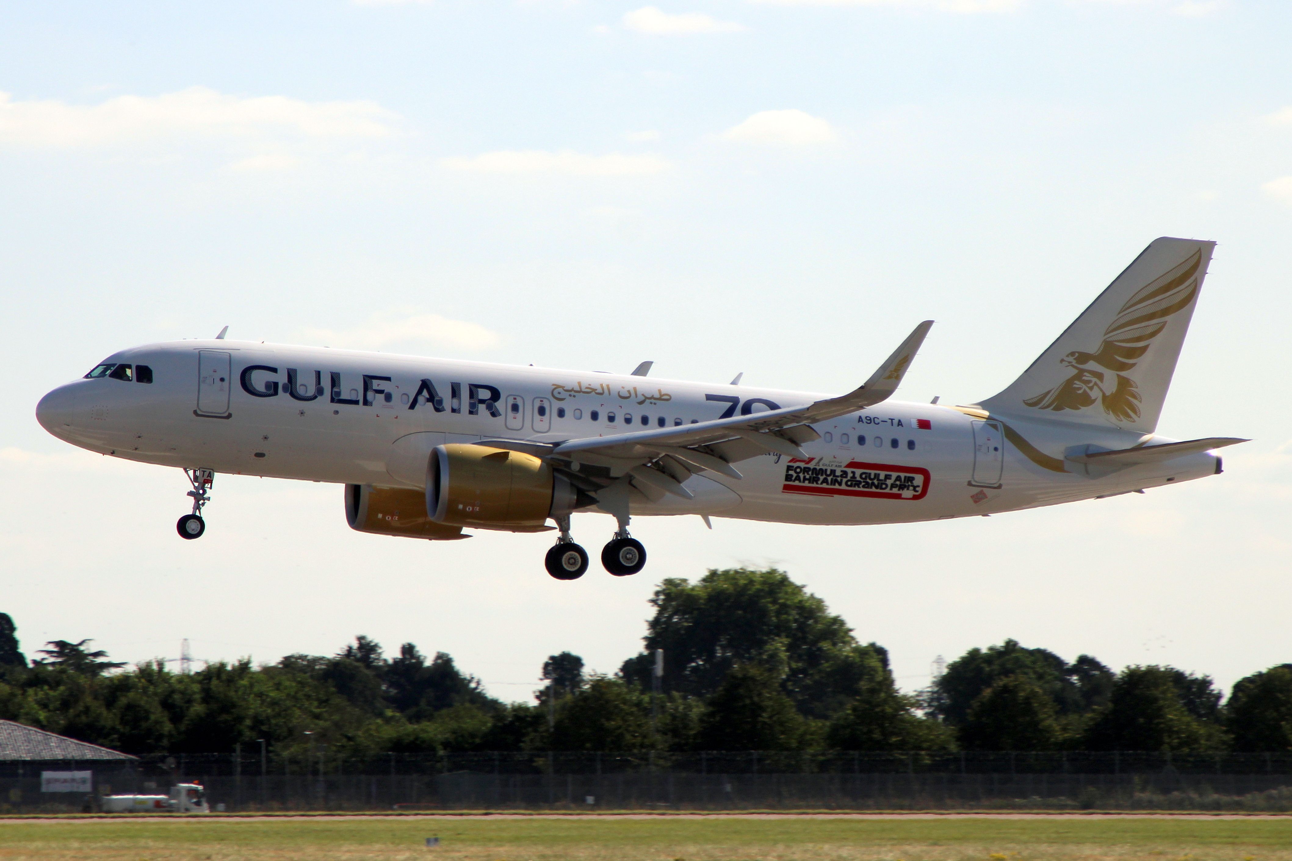 Airbus A320neo (A9C-TA) - On short finals for rwy 09L on 25-Aug-21 operating flight GFA3 from OBBI.