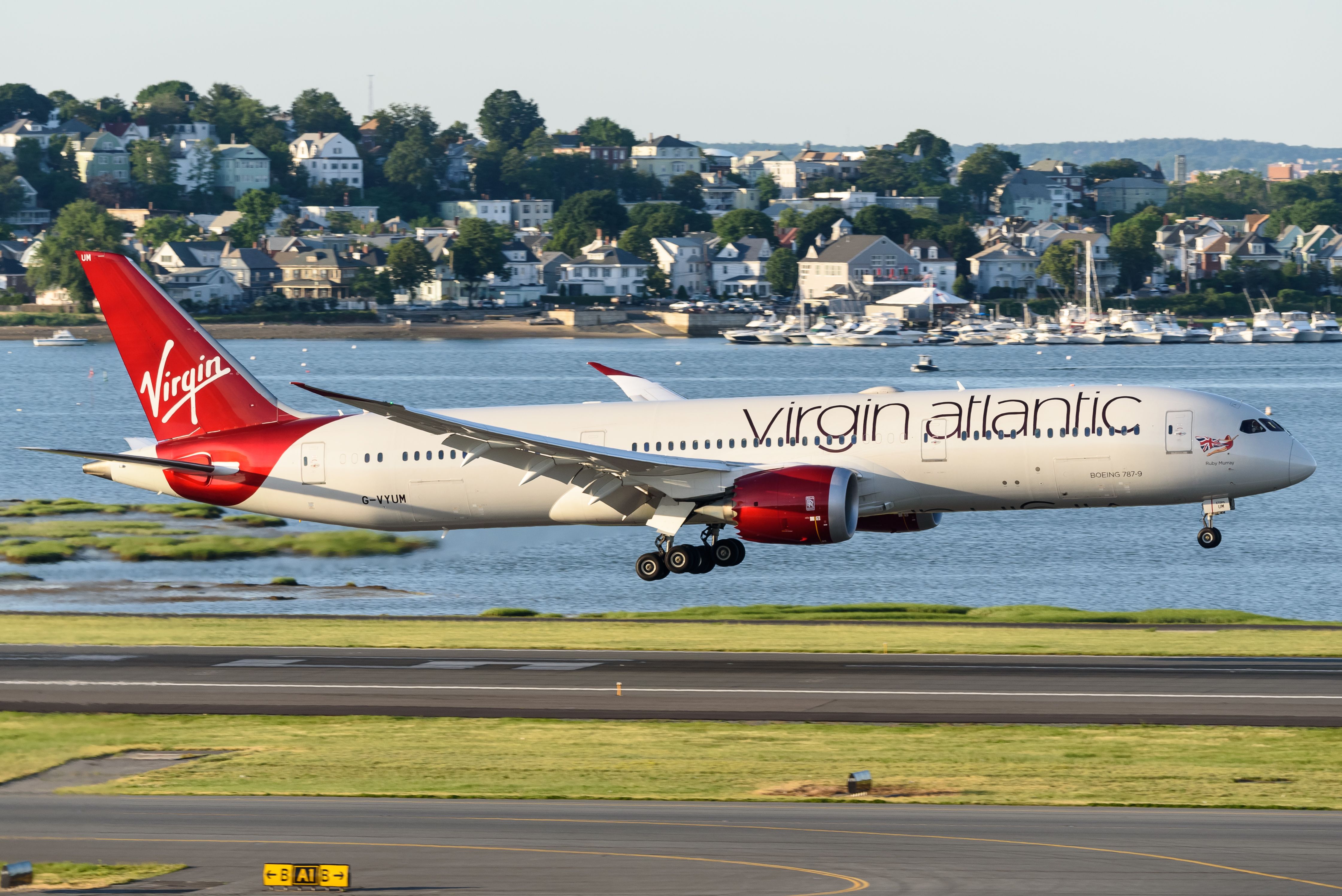 Boeing 787-8 (G-VYUM) - Landing on 15R, taken from Central Parking Garage