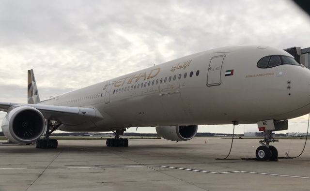 Airbus A350-1000 (A6-XWC) - Diverted to RFD from AUH-ORD on 11/5/22. Photo taken on 11/6/22.