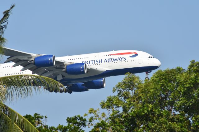 Airbus A380-800 (G-XLEF) - Arrival, British Airways, RWY 20R, Changi, Singapore. 8 Sep 2019.