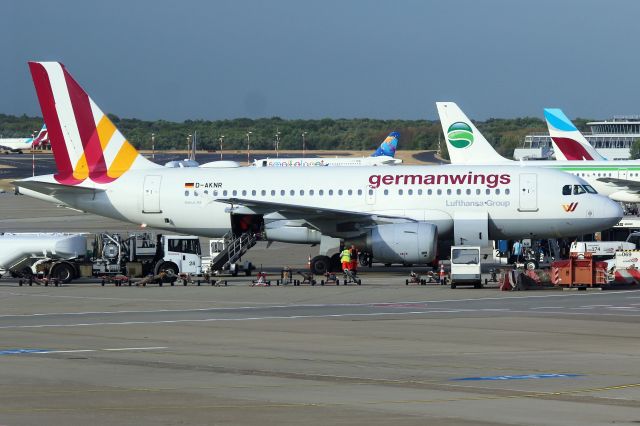 Airbus A319 (D-AKNR) - Germanwings (4U) D-AKNR A319-112 [cn1209]br /Düsseldorf (DUS). Parked on the ramp this Eurowings (EW) aircraft still wears Germanwings livery. Germanwings was created in 1997 as a low cost arm of Eurowings, itself a short-haul spin-off from parent Lufthansa (LH). In 2015 the Germanwings brand was dropped and the fleet re-integrated into Eurowings. A major factor influencing this rebranding was the publicity around Germanwings flight 4U9525 on 24th March 2015 which crashed in France with the loss of 150 lives. The co-pilot, suffering from depression, had intentionally caused the crash.br /Taken from the Terminal.br /2018 08 09br /a rel=nofollow href=http://alphayankee.smugmug.com/Airlines-and-Airliners-Portfolio/Airlines/EuropeanAirlines/Germanwings-4U/https://alphayankee.smugmug.com/Airlines-and-Airliners-Portfolio/Airlines/EuropeanAirlines/Germanwings-4U//a