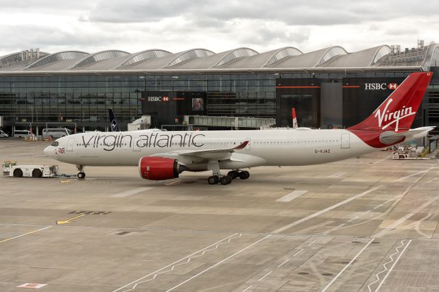 Airbus A330-900 (G-VJAZ) - 21st August, 2024: "Billie Holiday" being towed to the gate in preparation for flight VS 153 to New York Kennedy Airport from London Heathrow. 