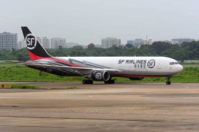 BOEING 767-300 (B-7593) - 28th August, 2024: Flight O3 121 from Changsha taxiing on Sierra to the cargo terminal at Dhaka's Zia International Airport. 