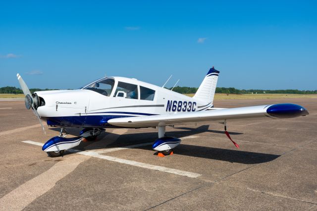 Piper Cherokee (N6833C) - Piper Cherokee 180 on the ramp at Tyler Pounds Regional Airport August 21, 2019.