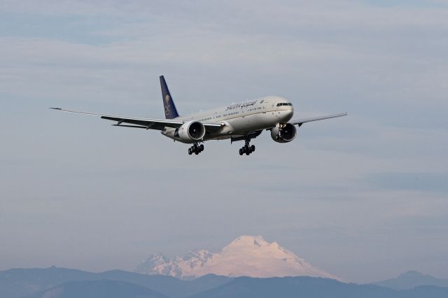 HZ-AK19 — - Taken from the observation deck of the Future of Flight Center in Everett, WA. North end of the runway at KPAE. Looking North with Mt. Baker in the background.