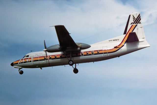 PACIFIC AEROSPACE 750XL (VH-MMV) - AIRLINES OF SOUTH AUSTRALIA - FOKKER F-27-200 FRIENDSHIP - REG : VH-MMV (CN 10355) - WEST BEACH ADELAIDE SA. AUSTRALIA - YPAD (7/10/1984)35MM SLIDE SCANNED WITH A EPSON V700 PERFECTION FLATBED SCANNER AT 6400 DPI.