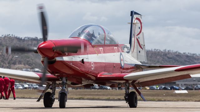 HAWKER DE HAVILLAND PC-9 (A23051) - RAAF, Roulette PC9A, taxies out to depart from the RAAF, Townsville Air Base, open day.