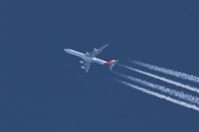 Airbus A340-600 (EC-JCZ) - A340 at 33,000 over Montgomery, Alabama en route from Mexico City to Madrid.