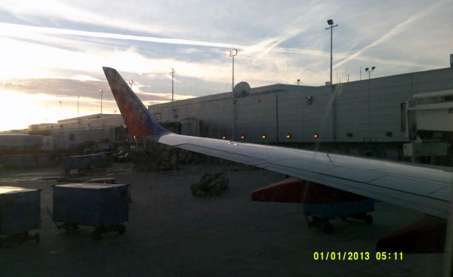 Boeing 737-700 (N238WN) - Seat 22A,Gate B10,KMDW,Dec 18, 2013.