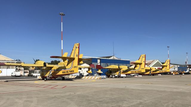 — — - On the ramp in Rome, Italy at CIA airport. 