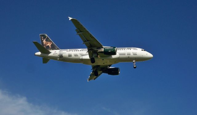 Airbus A319 (N918FR) - Frontier A319-111 N918FRbr /Final Approach to 17R at AUSbr /Apr-08-2016