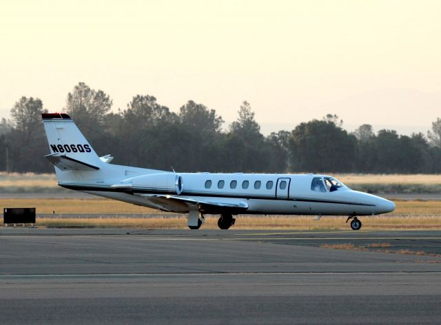 Cessna Citation V (N806QS) - KRDD - early AM in Redding, as this Bizjet taxis to the Redding FBO to drop off a passenger. Aug 16th, 2016.