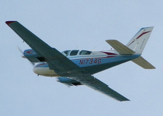 Beechcraft Baron (58) (N1734G) - At Downtown Shreveport.