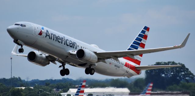 Boeing 737-800 (N903AN) - From the CLT overlook, 7/4/18.