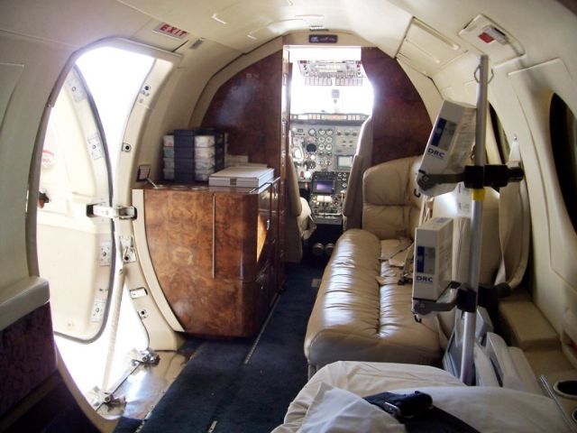 Mitsubishi MU-300 Diamond (N110DS) - Inside Airborne Critical Care, LLCs MU-300 aircraft AKA Critical Care One