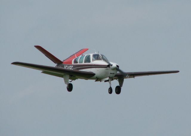 Beechcraft Bonanza (36) (N348G) - 1956 Beech G35 landing at Downtown Shreveport.